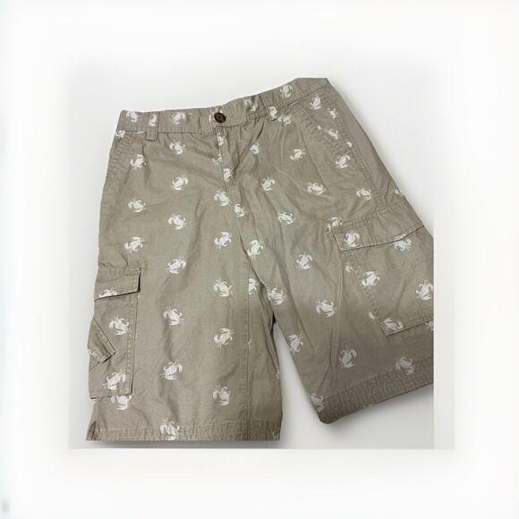 Lands End Boys 12H Cargo Shorts Khaki Crabs Nautical Summer Adjustable Waist EUC - Picture 2 of 15